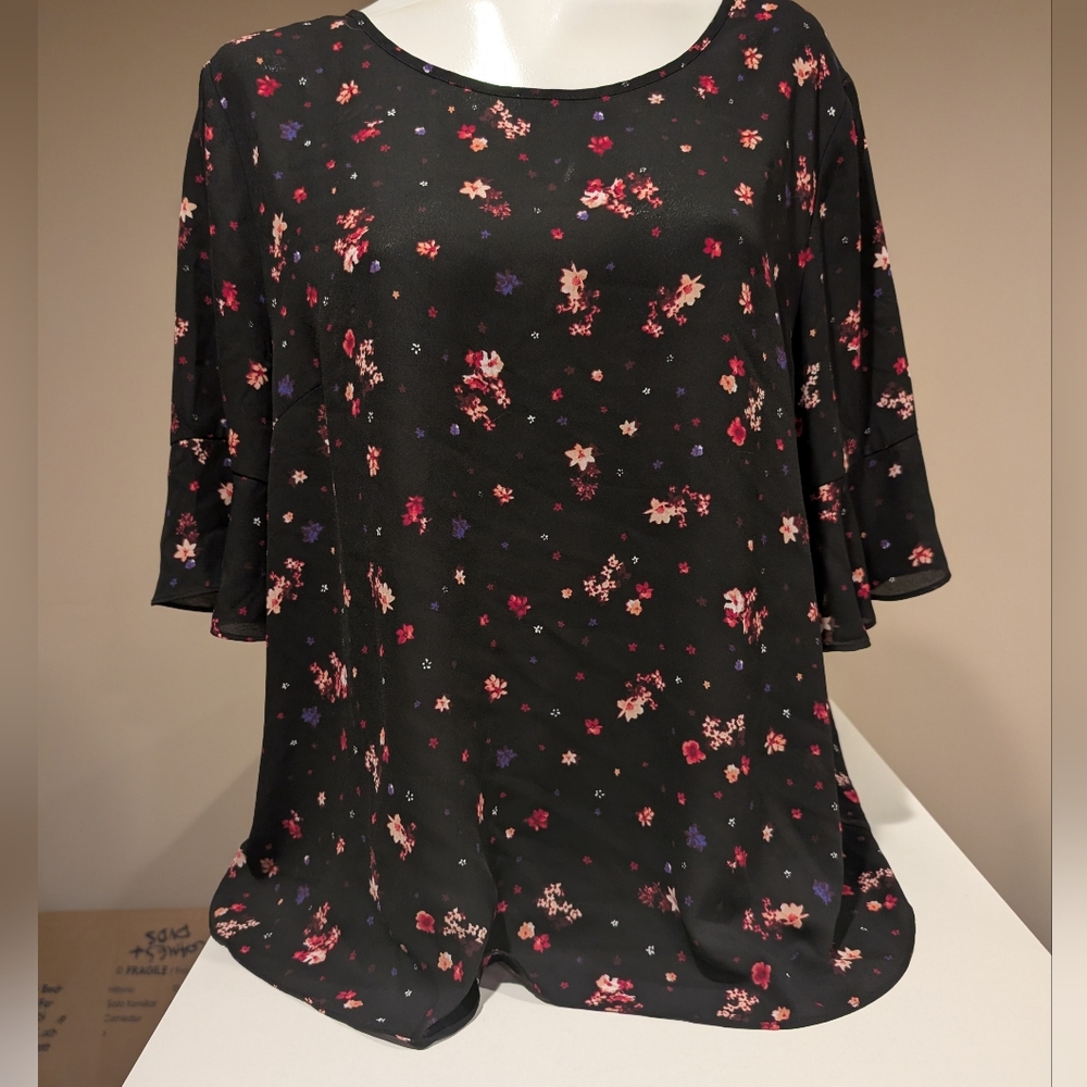 Floral Black Women's Top